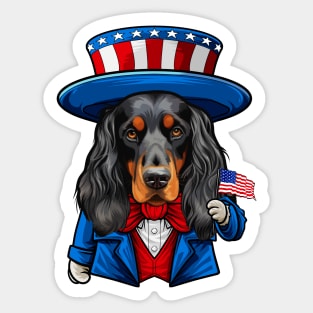 Funny 4th of July Gordon Setter Dog Sticker